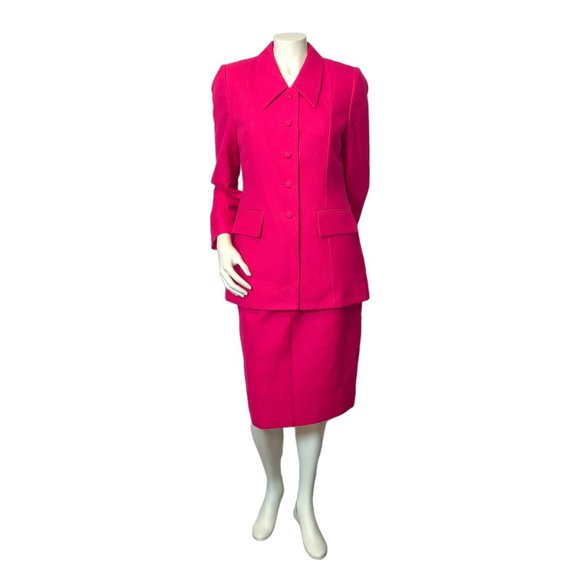 Vintage Dresses & Skirts - Vintage Atrium Magenta 2 Piece Skirt Suit Set Size 8